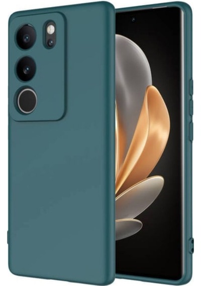Vivo V29 Pro Uyumlu Silikon Kılıf - Kamera Korumalı Esnek Pastel Renk Kapak - Yeşil