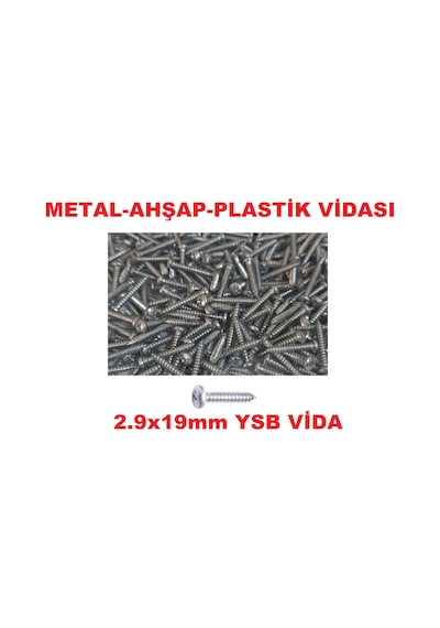 SAC VİDASI 2.9x19 YSB 500 ADET METAL AHŞAP PLASTİK VİDASI