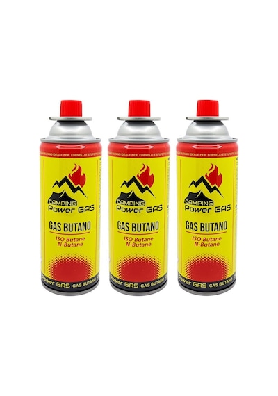 Power Bütan Propan Kamp Gaz Kartuşu 3 x 400 ML Çok Renkli