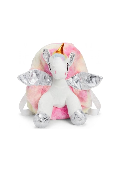 Akıllıelma-taros Kabartmalı Peluş Sırt Çantası Pembe Unıck Color Unıcorn Orta Boy 7698 Çok Renkli