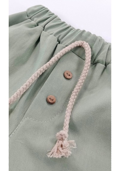 Babyhola Polo Yaka Bayramlık Erkek Bebek İkili Alt Üst Takım Set 2222 Yeşil