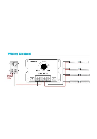 Dimmer Dc 12v-24v 30a Led Işık Bandı Regülatörü Led Şeritler İçin Işık Kontrolü Siyah Karartma Cihaz