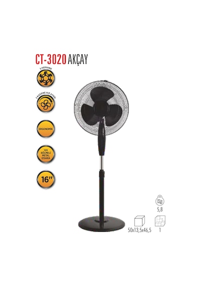 Cata Akçay 41cm 17inç Ayakli Vantilatör Ct-3020