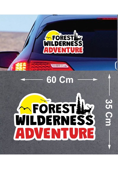 Forest Wilderness Adventure Sticker - Araba Oto Motosiklet Off Road Karavan Sticker - 00189 60x35 Cm