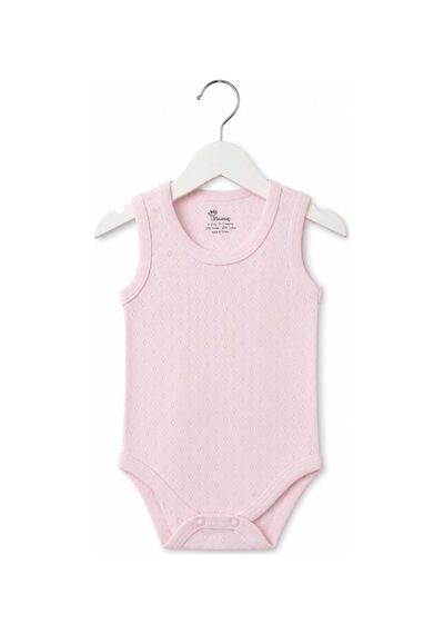 H&c Coolboy H&c %100 Pamuk Nokta Desenli Jakarlı Kolsuz Bebek Body Zıbın Pembe