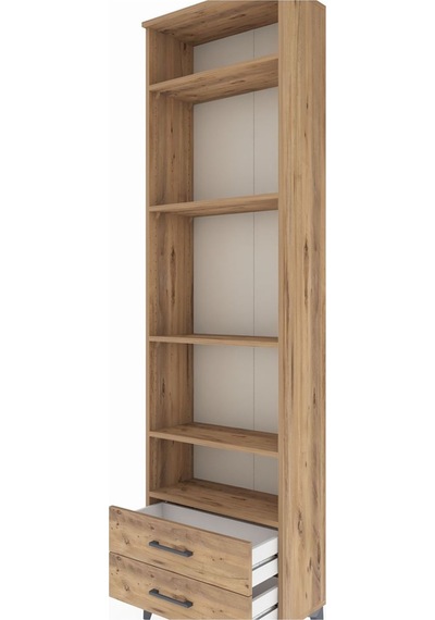 Arges Dolap 5 Raflı 2 Çekmeceli 60x30x221 Çam-çam Çam