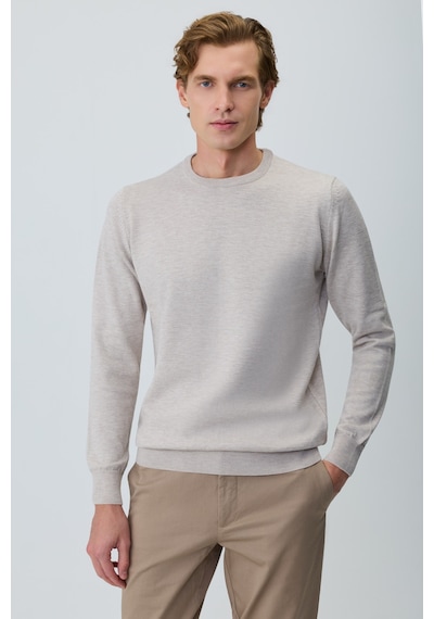 Morven Erkek Bej Basic Bisiklet Yaka Triko 27kc017005653 Bej