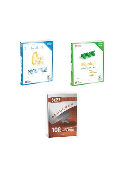 2027 2027 Üçdörtbeş Tyt Matematik Kpss Ales Msü Dgs Sıfır Risk Problemler + Biyoloji Soru + Ankapade 3'lü Set