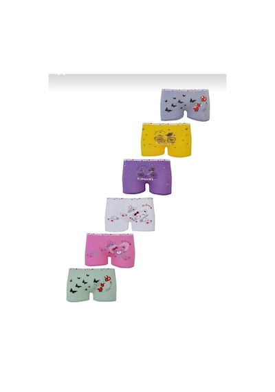 Tutku 0181 Kız Çocuk Desenli Boxer 6 Adet 001