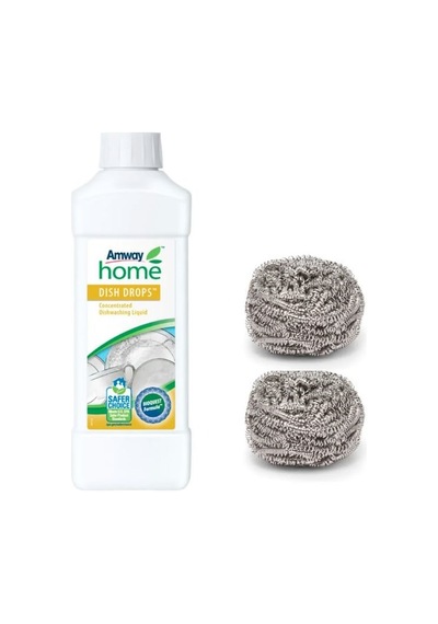 Amway Home Dish Drops Konsantre Sıvı Bulaşık Deterjanı 1 L +  Ovma Teli 2 Adet