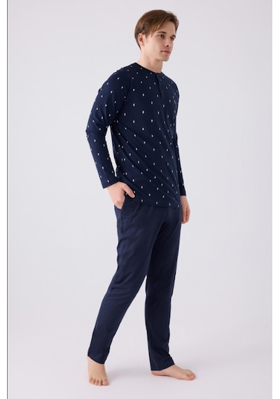 Arnetta 3160 Uzun Kol Erkek Pijama Takımı Lacivert V1 Lacivert