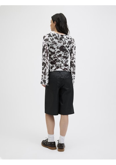 Jack & Jones Kadin Kayik Yaka Tisört - Minna - 12280223 Black Coffee