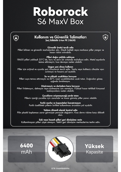 Roborock S6 Maxv 6400mah Box Robot Süpürge Bataryası K.k
