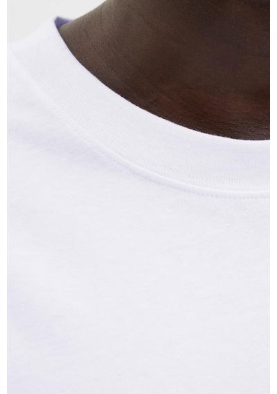 Jack & Jones Erkek Jornorrebro Emb Tee Ss Crew Neck Nakışlı Tişört Beyaz