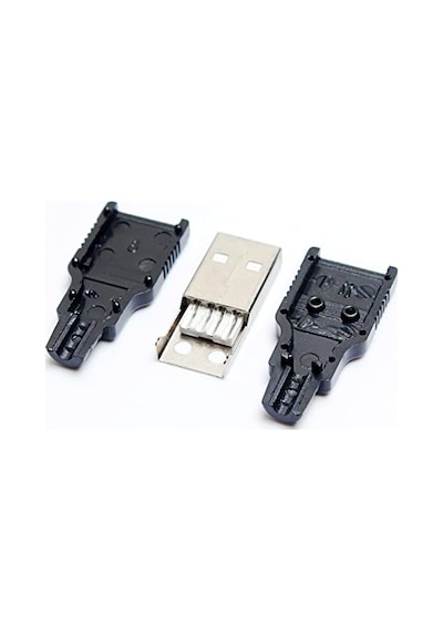 2 Adet Plastik Kapaklı Usb A Tipi Erkek Soket 2 Adet Usb Dişi