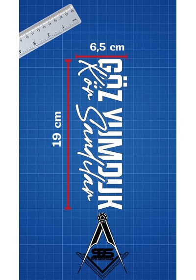 Göz Yumduk Kör Sandılar Yazı Jdm Araba Motosiklet Cam Etiket Sticker 19x6,5cm Beyaz Renk Beyaz