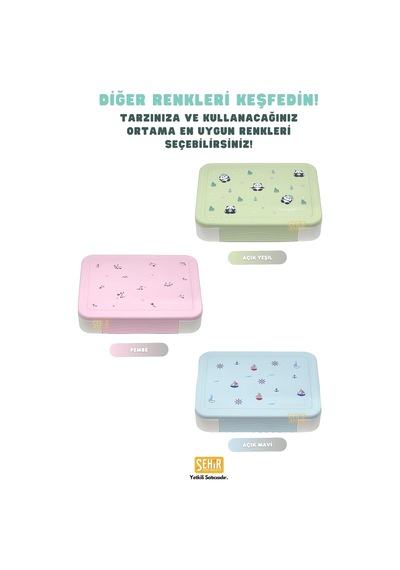 Bento 1330ml Lunchbox Tek Katlı 5 Bölmeli Pp Plastik Çocuk Sefer Tası Yemek Kutusu Mavi Çok Renkli