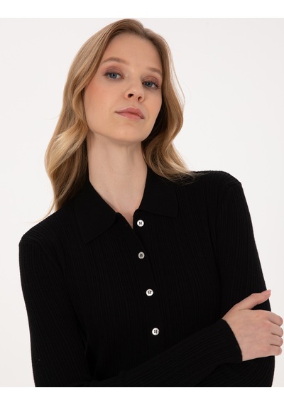 Pierre Cardin Kadın Siyah Hırka Triko 50316338-vr046 Siyah