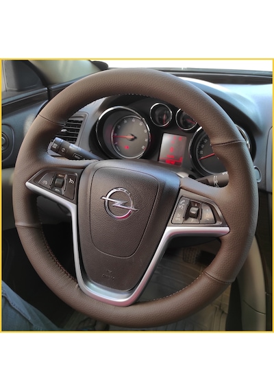 Opel Insignia Kahverengi Araca Özel Direksiyon Kılıfı
