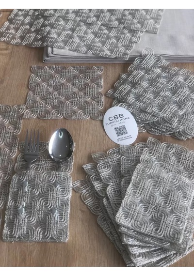 Sofra Takımı Orion Gardenya Keten Yemek Takımı 160x260 Masa Seti 26 Parça Runner Set Platin Çok Renkli Sofra Takımı Orion Gardenya Keten Yemek Takımı 160x260 Masa Seti 26 Parça Runner Set Platin Çok Renkli