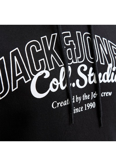 Jack & Jones Jack&jones Makoto Erkek Siyah Kapüşonlu Sweatshirt Siyah