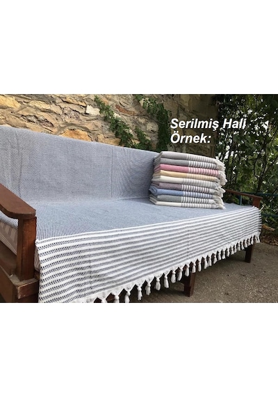 Pamuklu Kaymaz Hasır Dokuma Koltuk Örtüsü 180x220 - Pembe
