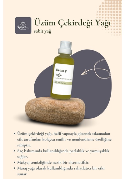 Sabunal Üzüm Çekirdeği Yağı 50 ML Cilt Ve Tırnak Doğal Bakım Yağı