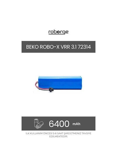 Beko Robo-x Vrr 3.1 72314 Robot Süpürge Uyumlu Batarya 6400 Mah - Muadil Ürün