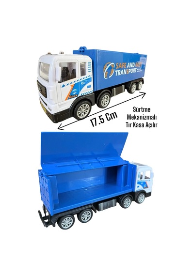 1 Adet Sürtmeli Metal 1:50 Ölçek Kapalı Kasa Oyuncak Kamyon 17.5 Cm