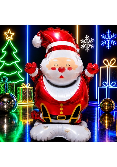 149 Cm Noel Baba Folyo Balon Santa Claus Year's Balloon Dev Noel Baba Balonu Yılbaşı Ağacı Süsleri