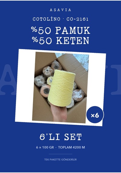 Lana Gatto Cotolino Örgü İpi 6'lı Set 6 X 100 Gr %50 Pamuk %50 Keten Co-2161