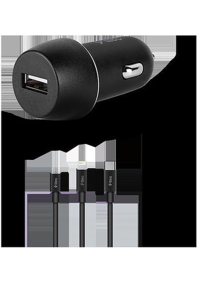 Ttec SmartCharger 2.1A Araç Şarj Aleti ve Trio Kablo Siyah - 2CKS20TS
