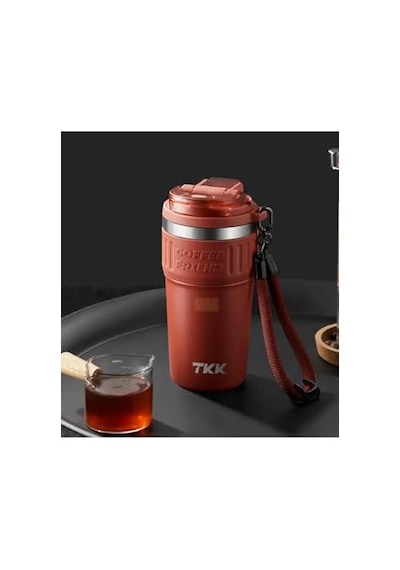 Tkk 630ml Pipetli/pipetsiz Kullanım Askılı Paslanmaz Çelik Termos Kahve Mug Matara Diğer