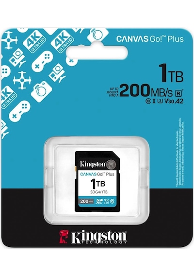 Kingston Sdg4-1tb 1tb Sdxc Canvas Go Plus Gen4 200mb-s C10 Uhs-ı U3 V30 Hafıza Kartı