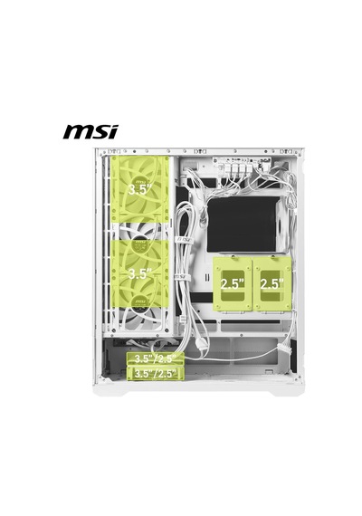 Mag Pano 110r Pz White Mid-tower Oyun Bilgisayarı Kasası 400 Mm Uzunluğa Kadar Gpu'ları Katkı Sağlar, Çı