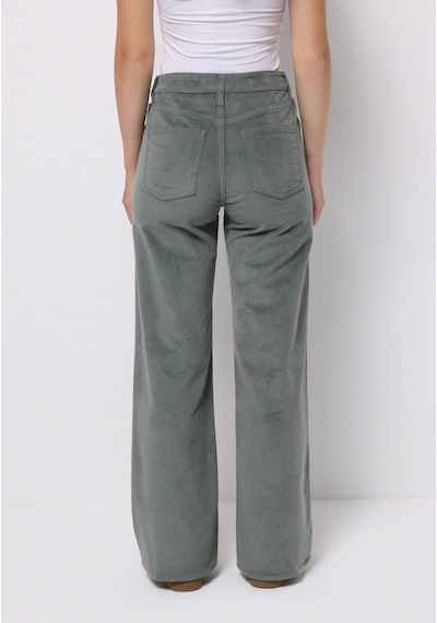 Colins Berry Fit Yüksel Bel Geniş Paça Kadın Yeşil Pantolon Cl1076106 Q1.v2 Sag Sage