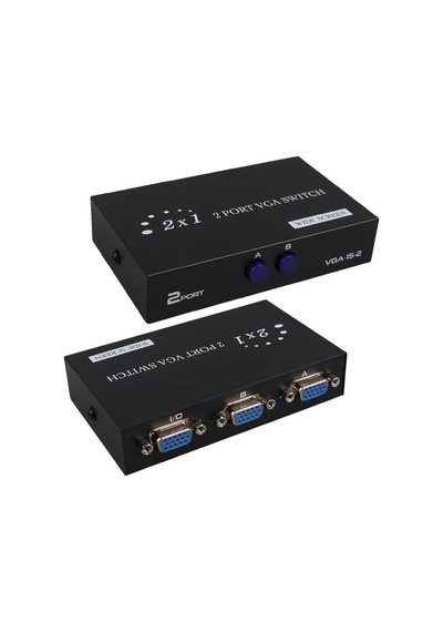 Pm-4263 2 Port Giriş 1 Çıkış Manuel Vga Splitter Toplayıcı Switch 2 Pc 1 Ekran