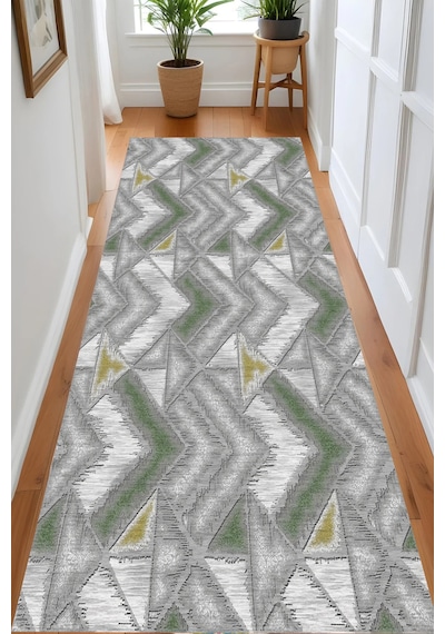 Eliana Home Dijital Baskı Yıkanabilir Kaymaz Taban Salon Halısı Ve Yolluk Rv046-fnl317 Yeşil