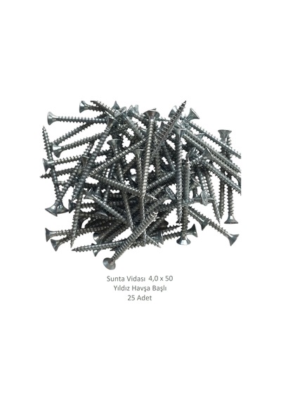 Sunta Vidası, 4,0 X 50 Mm, 25 Adet, Yhb Vida 4 x 50