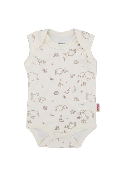 Tiffany Baby & Kids Tiffany Baby Lamb Organik Theme Bebek Atlet Body 20009 Ekru
