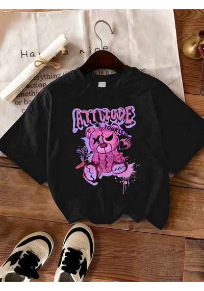 Noıssey Urban Pop Graphic Kadın Tişört Koleksiyonukod 5513 Siyah