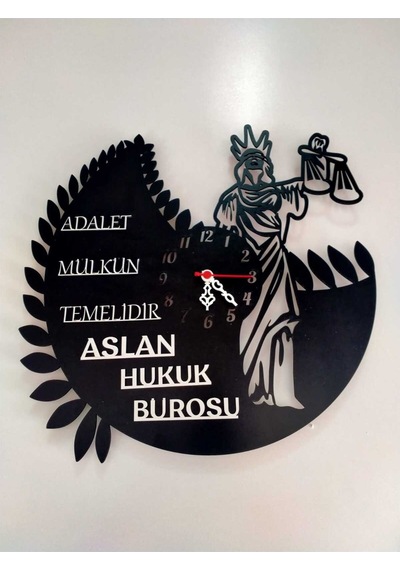 Adalet,avukat,hukuk Bürosu,adliye İçin Duvar Saati Kişiye Özel İsim Ve Bilgi Yazılı Gönderilecektir. Siyah