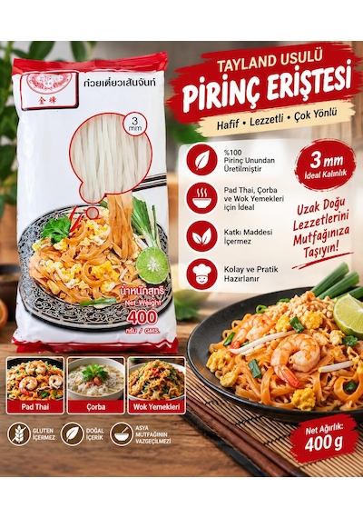 Tayland Usulü Pirinç Eriştesi