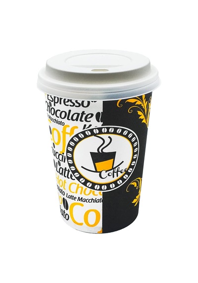Aygün Cup 12 Oz Beyaz Kapaklı Karton Bardak 300 Ml - 100'lü Latte Bardağı Diğer