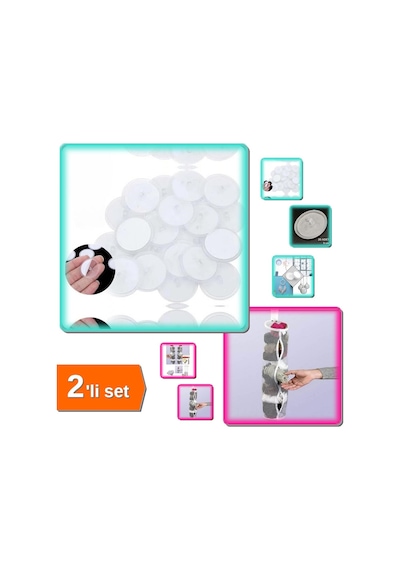 5 Adet Dolap İçi Temiz Çorap Düzenleyici Askılık + 20 Adet Yapışkan Disk 3 Cm Çaplı - 2li Set K2y5w2 Belirtilmemiş