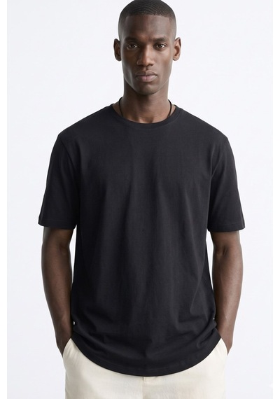 Barrels And Oıl Erkek Oval Kesim T-shirt - Siyah Siyah