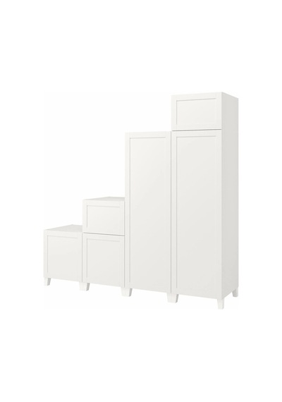 Ikea Beyaz Fonksiyonel Kapaklı Gardırop 240x57x231 Cm