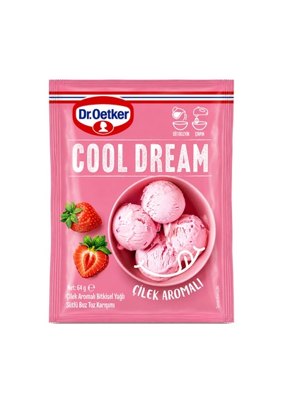 Cool Dream Çilek Aromalı Dondurma Karışımı 64 G Pratik Ev Yapımı Dondurma - 886332082