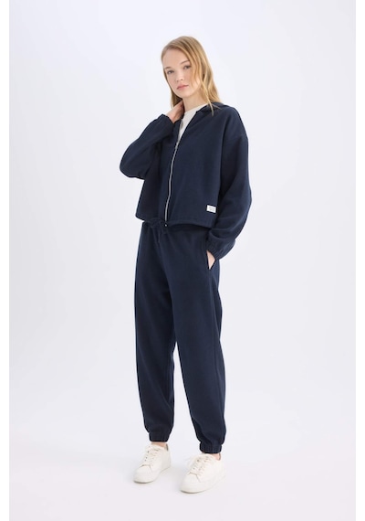 Defacto Coool Beli Paçası Lastikli Basic Düz Jogger Eşofman Altı E1478AX24WNNV241 Lacivert