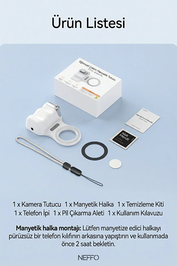 Magsafe Selfie Çubuğu Kamera Kolu Led Işıklı, Bluetooth Kumandalı, Profesyonel Çekim